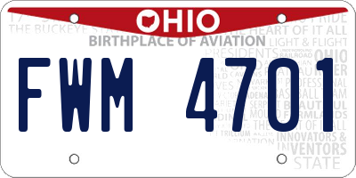 OH license plate FWM4701