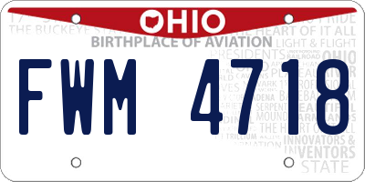 OH license plate FWM4718