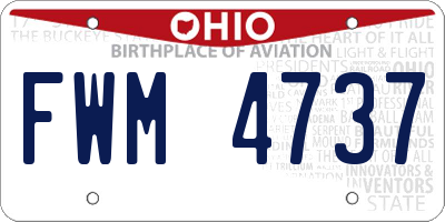OH license plate FWM4737