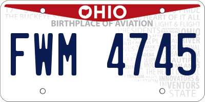 OH license plate FWM4745