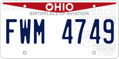 OH license plate FWM4749