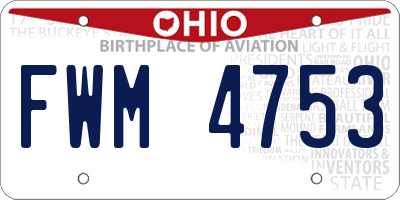 OH license plate FWM4753