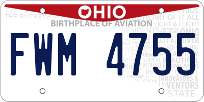 OH license plate FWM4755