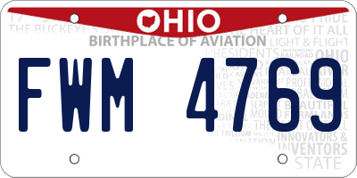 OH license plate FWM4769