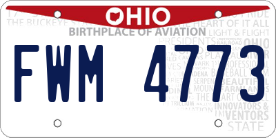OH license plate FWM4773
