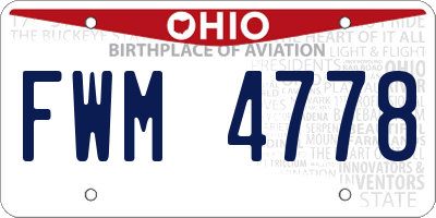 OH license plate FWM4778