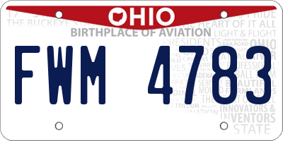 OH license plate FWM4783