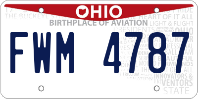 OH license plate FWM4787