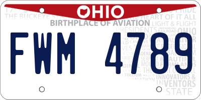 OH license plate FWM4789