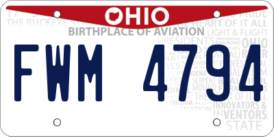 OH license plate FWM4794