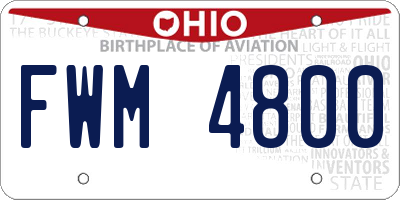 OH license plate FWM4800