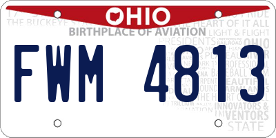 OH license plate FWM4813