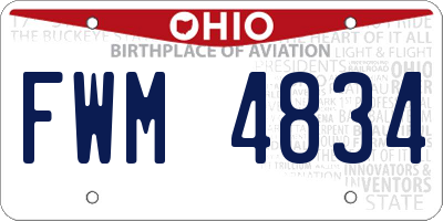 OH license plate FWM4834
