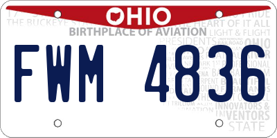 OH license plate FWM4836