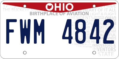 OH license plate FWM4842