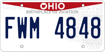 OH license plate FWM4848