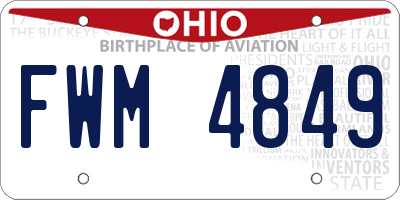 OH license plate FWM4849