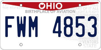 OH license plate FWM4853