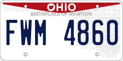 OH license plate FWM4860
