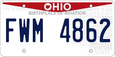 OH license plate FWM4862