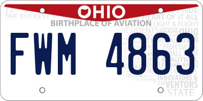 OH license plate FWM4863