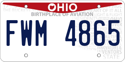 OH license plate FWM4865