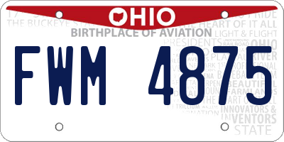 OH license plate FWM4875