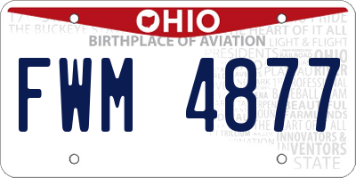 OH license plate FWM4877