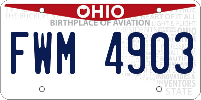 OH license plate FWM4903