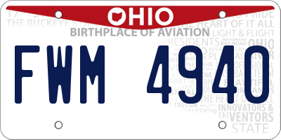 OH license plate FWM4940