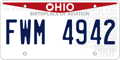 OH license plate FWM4942