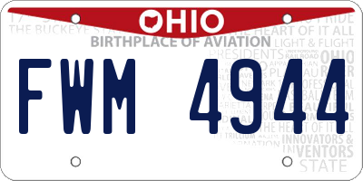 OH license plate FWM4944