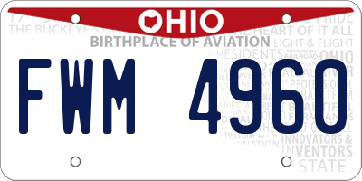 OH license plate FWM4960