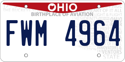 OH license plate FWM4964