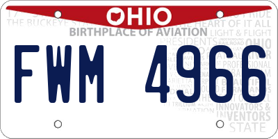 OH license plate FWM4966