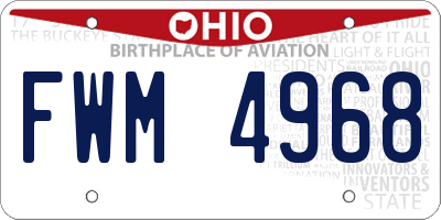 OH license plate FWM4968