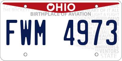 OH license plate FWM4973