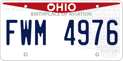 OH license plate FWM4976