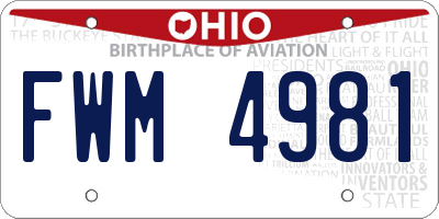 OH license plate FWM4981