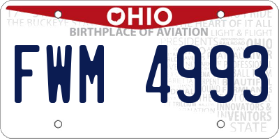 OH license plate FWM4993