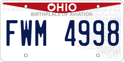 OH license plate FWM4998