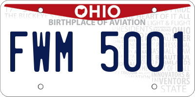 OH license plate FWM5001