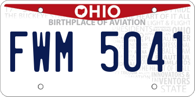 OH license plate FWM5041