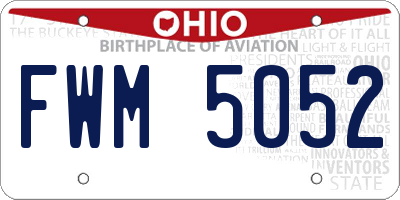 OH license plate FWM5052