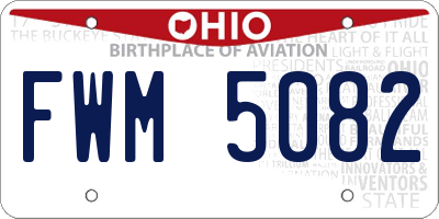 OH license plate FWM5082