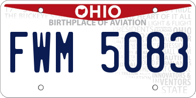 OH license plate FWM5083