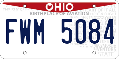 OH license plate FWM5084