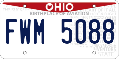 OH license plate FWM5088