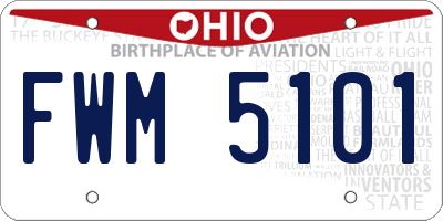 OH license plate FWM5101