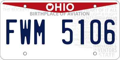 OH license plate FWM5106